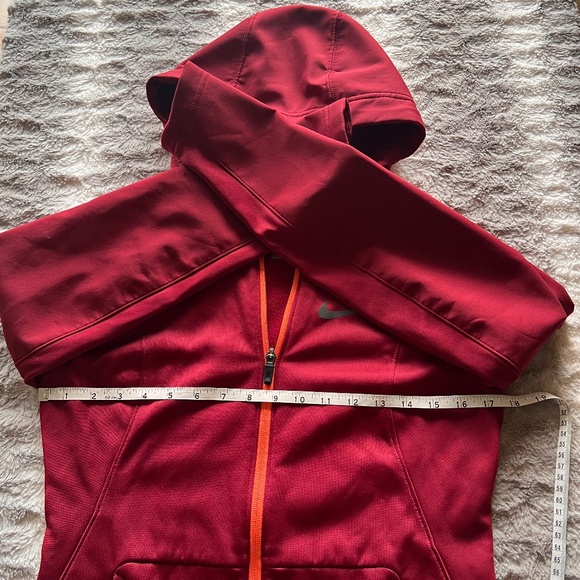 NIKE Womens Dri-Fit Hooded Full Zip Jacket Pockets Running Gym Red Size Small - Picture 9 of 9